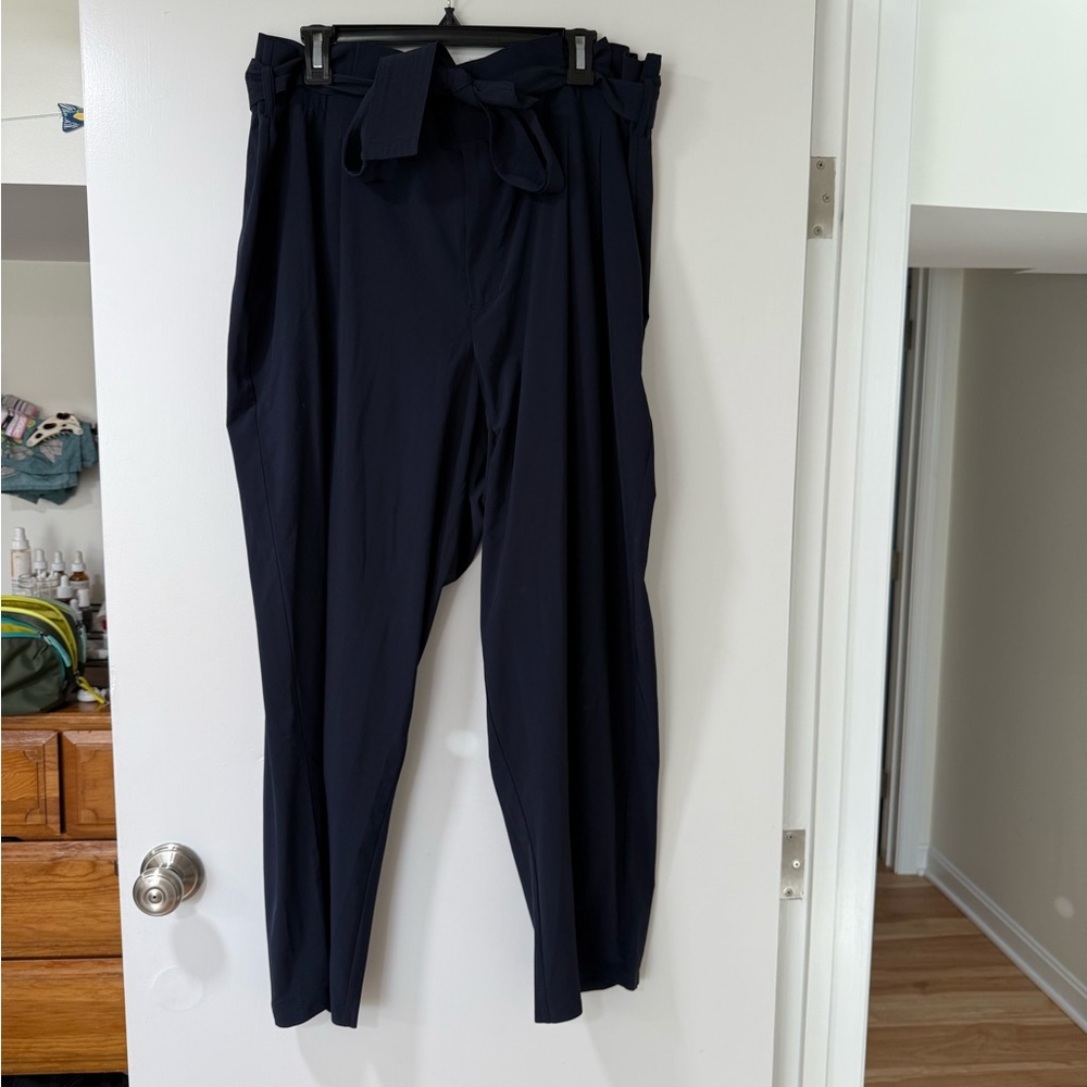 Athleta Navy Blue Trousers with Belt